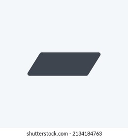 Eraser Icon in trendy glyph style isolated on soft blue background