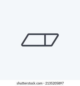 Eraser Icon in trendy line style isolated on soft blue background