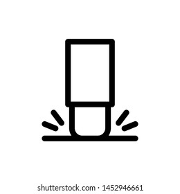 Eraser icon vector , delete design emblem isolated template logo illustration, outline solid background white
