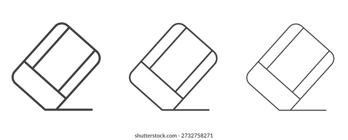 Radierer-Icon, Vektor Grafik. Schwarze, dünne Linien