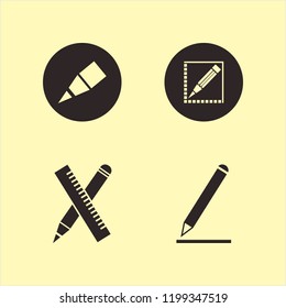 eraser icon. eraser vector icons set pencil and ruler and pencil