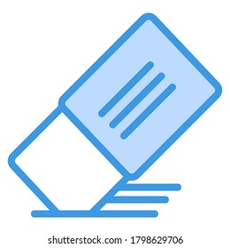 Eraser icon vector illustration in blue style for any projects, use for website mobile app presentation