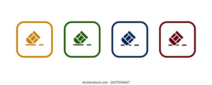 eraser icon vector illustration. eraser in different color design.	