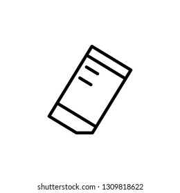 Eraser Icon Vector Illustration in Line Style for Any Purpose