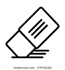 Eraser icon vector illustration in line style for any projects, use for website mobile app presentation