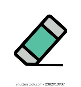 Eraser Icon Vector Illustration. Eraser Lineal Color Icon