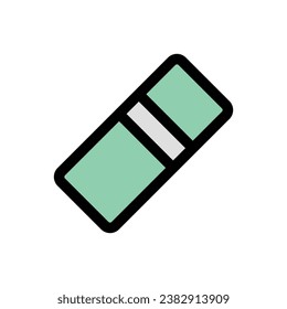 Eraser Icon Vector Illustration. Eraser Lineal Color Icon