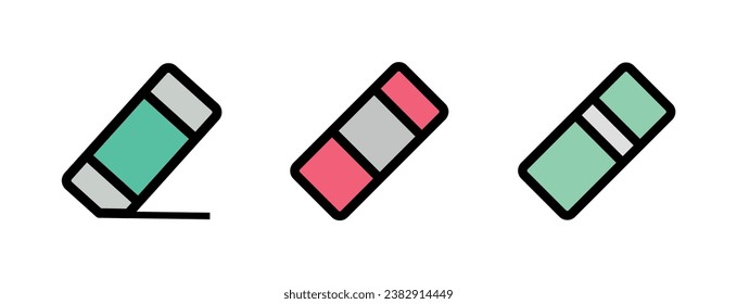 Eraser Icon Vector Illustration. Eraser Lineal Color Icon