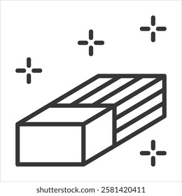 Eraser Icon Vector Illustration Outline