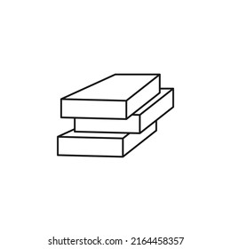 Eraser icon. Vector illustration of stacked erasers or books or boxes.
