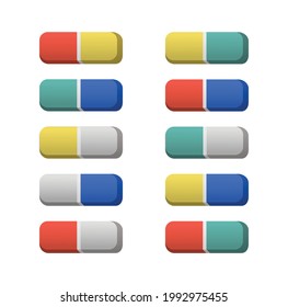 Eraser icon vector illustration template. Rubber isolated on white background