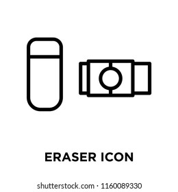Eraser icon vector isolated on white background, Eraser transparent sign , line and outline elements in linear style
