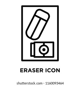 Eraser icon vector isolated on white background, Eraser transparent sign , line and outline elements in linear style