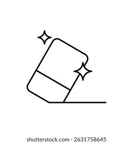 eraser icon, vector line isolated on white background. trendy and modern design
