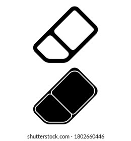 Eraser icon vector logo, black and white version