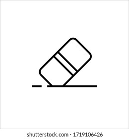 eraser icon vector outline design. isolated on white background