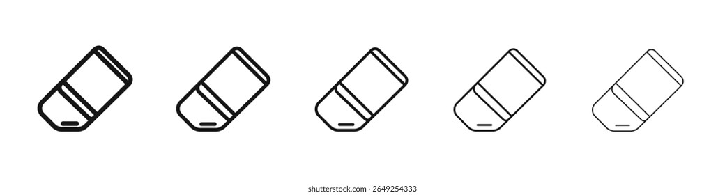 Eraser icon vector outline set illustration sign