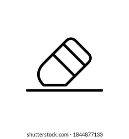 Eraser icon vector outline style.