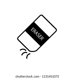 Eraser icon vector, in trendy flat style isolated on white background.