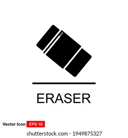 Eraser icon vector, in trendy flat style isolated on white background
