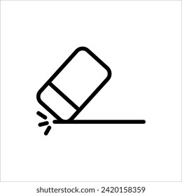 Eraser icon vector for website design, app, UI. vector illustration on white background.. Eraser icon image, Eraser icon illustration.