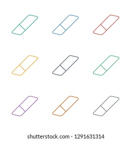 eraser icon white background. Editable line eraser icon from education. Trendy eraser icon for web and mobile.