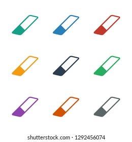eraser icon white background. Editable filled eraser icon from education. Trendy eraser icon for web and mobile.