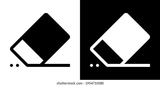 Eraser. Icon in White and Black Version.
