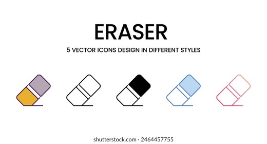 Eraser icons different style vector stock illustration