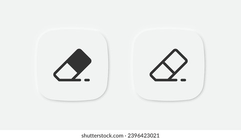 Eraser icons. Erase sign. Rubber delete symbol. Mistake tool icon. Vector isolated sign.