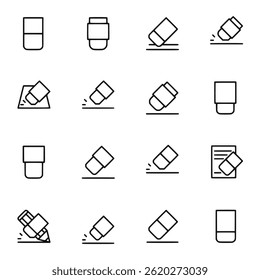 Eraser icons set vector illustration