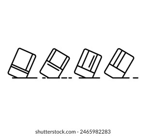 eraser icons simple line vector design black white symbol illustration template sets isolated collections