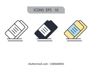 Eraser icons  symbol vector elements for infographic web