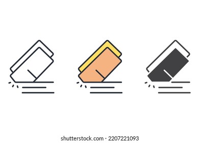 Eraser icons  symbol vector elements for infographic web