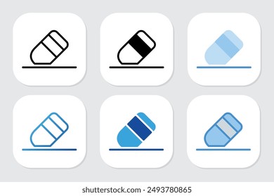 eraser icons with various design styles