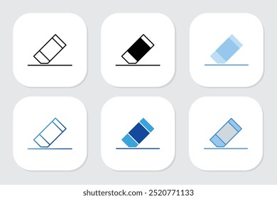 eraser icons with various design styles