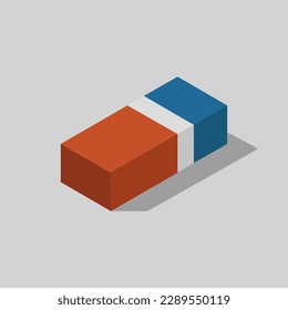 Eraser eraser illustrated on isometric background