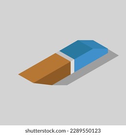 Eraser eraser illustrated on isometric background