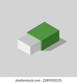 Eraser eraser illustrated on isometric background