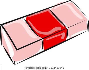 Eraser, illustration, vector on white background.