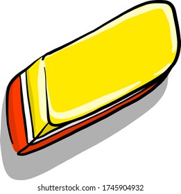 Eraser , illustration, vector on white background