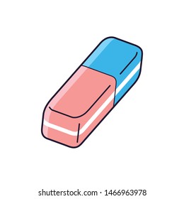 Eraser isolated cartoon vector icon