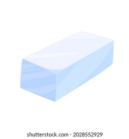 Eraser isolated on white background. Vector illustration of stationery and office equipment.