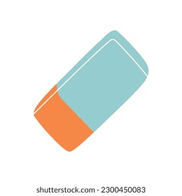 Eraser isolated on white background. Education, stationery concept. Vector illustration.