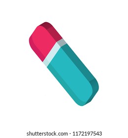 Eraser isometric left top view 3D icon