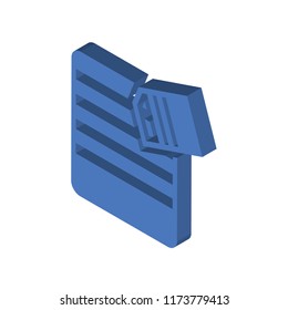 Eraser isometric left top view 3D icon