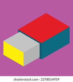 eraser isometric test design illustration