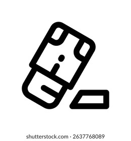 eraser line icon. Clean and minimalist vector icon for websites, mobile apps, presentations, and logos. Fully scalable and customizable for any project.