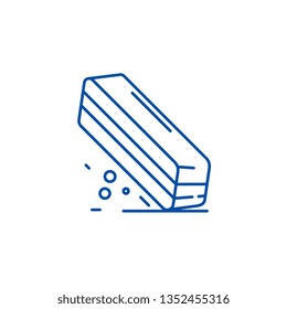 Eraser line icon concept. Eraser flat  vector symbol, sign, outline illustration.