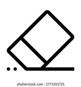 Eraser. Line Icon With Different Color Background.